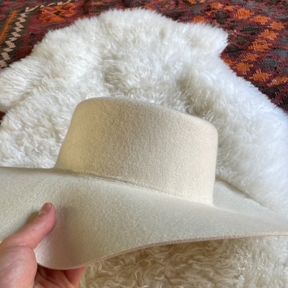 NWT ALLSAINTS Bolero Wide Brim Wool Hat with Adjustable Chain - Picture 5 of 7